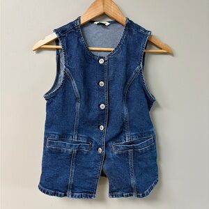 American Eagle Outfitters Light Blue Denim Vest
